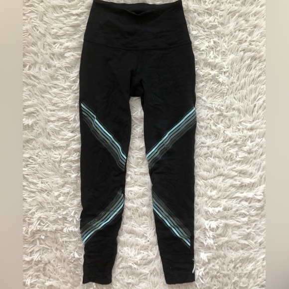 Beyond Yoga Pants - Beyond Yoga Women's Black and Blue Tapered Fit Small Leggings
